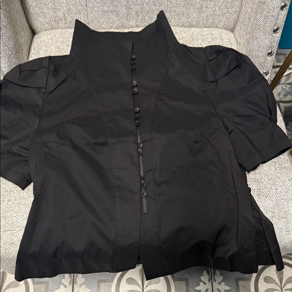Black Button-Up Blouse